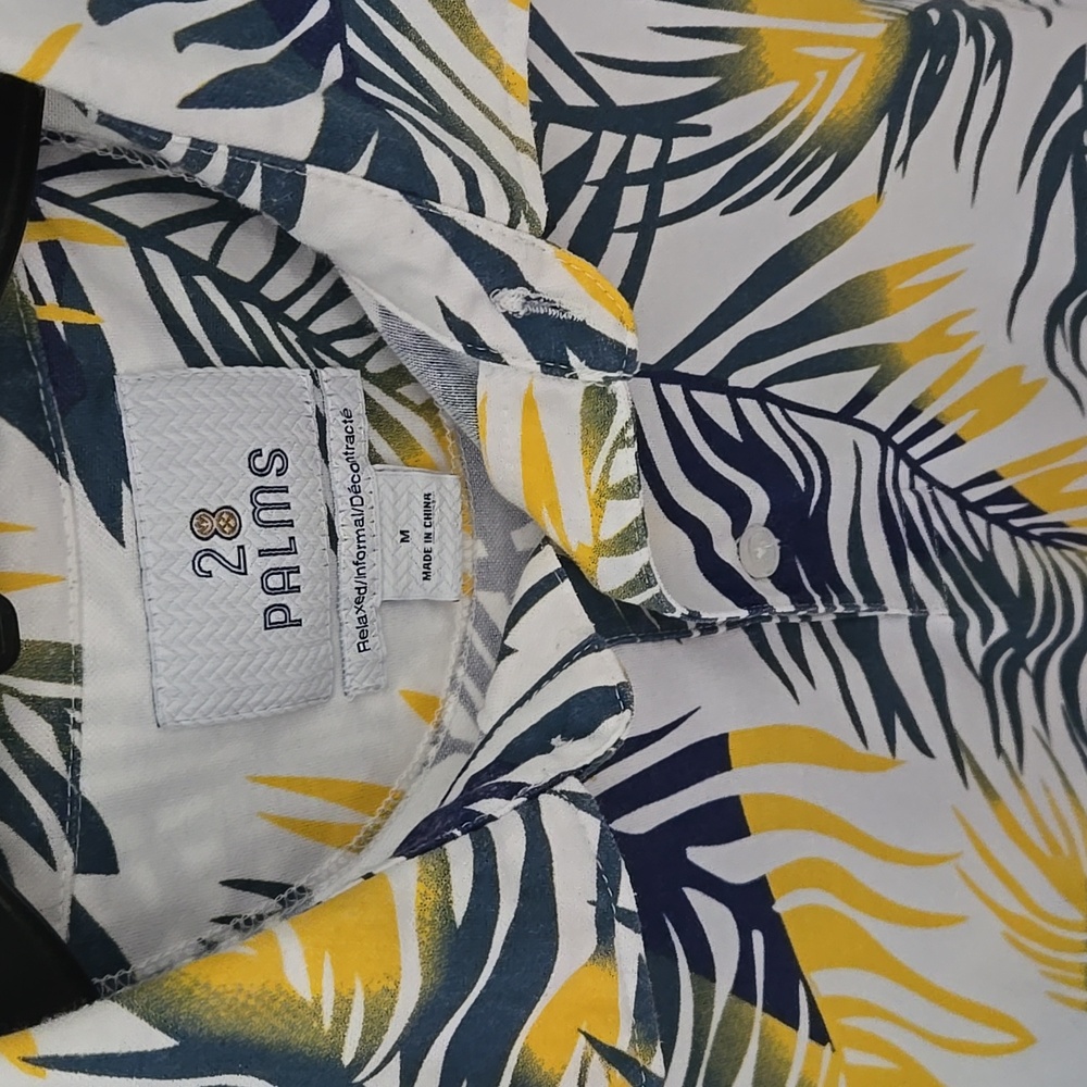 28 PALMS Tropical Print Shirt - Yellow and Blue - Picture 5 of 9